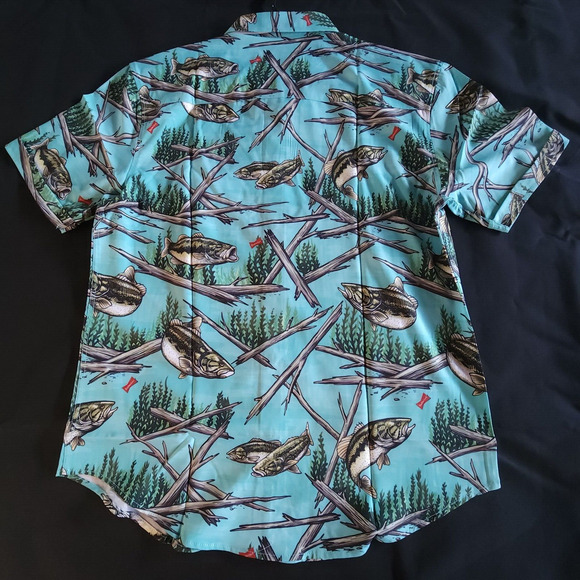 RSVLTS Budweiser Shirt Mens Size Medium M Fishing Bass All Over Kunuflex NWT - Picture 11 of 14